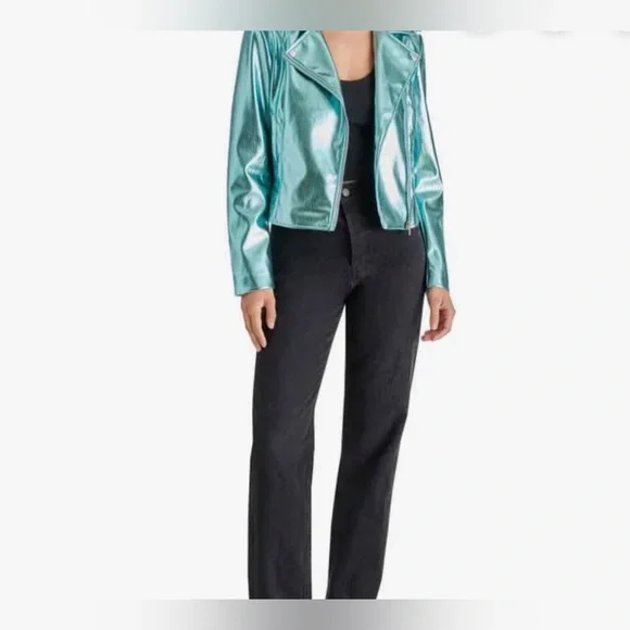 Steve Madden Metallic Moto Women's Jacket - Picture 2 of 14